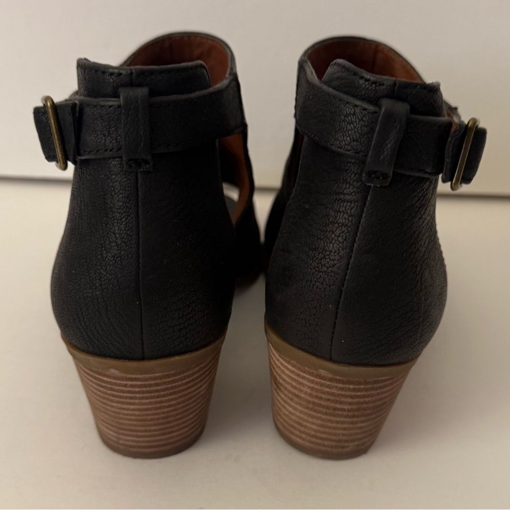 Lucky Brand Barimo Open Toe Leather Bootie Size 8 - Picture 6 of 8